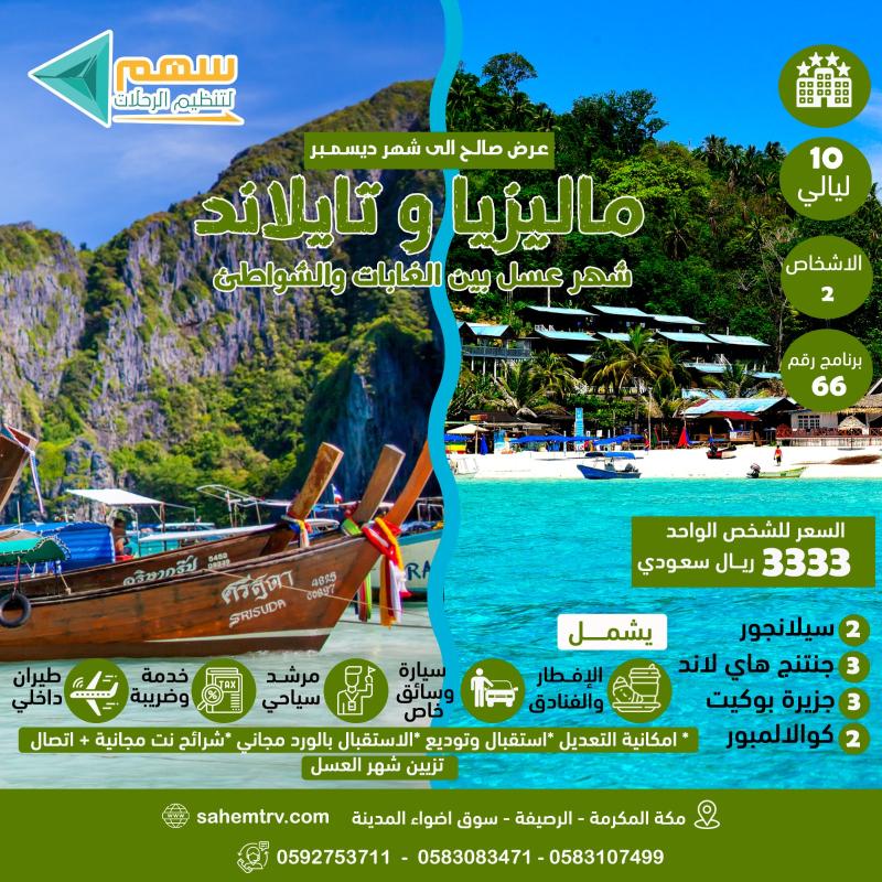 🌏 ماليزيا & تايلاند - شهر العسل 🌟